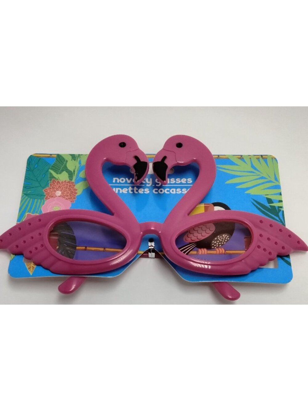 Flamingo Sunglasses Eye Glasses Costume Rose Colored Lens Tropical Tiki Beach